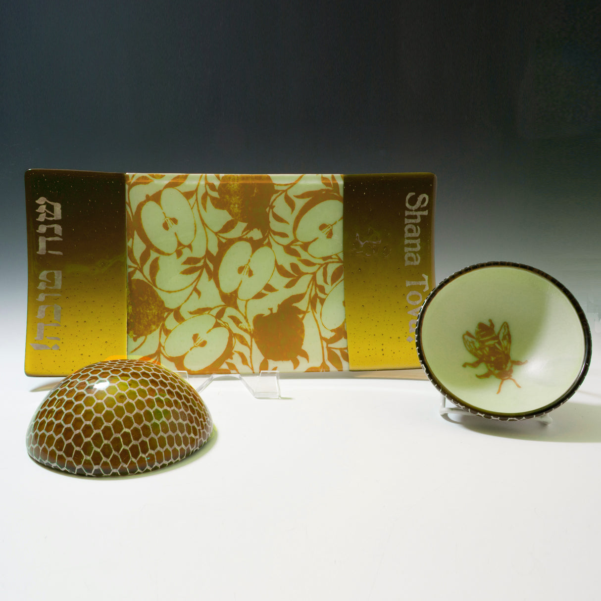 Rosh Hashana Apples and Honey Platter and Bowl Set - made to order