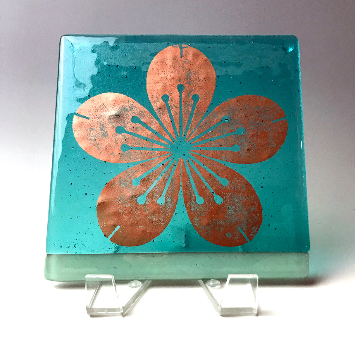 Sakura Fused Glass 6" Trivet